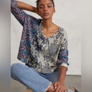 Anthropologie Pilcro Moira v-neck Pullover cotton blend XS